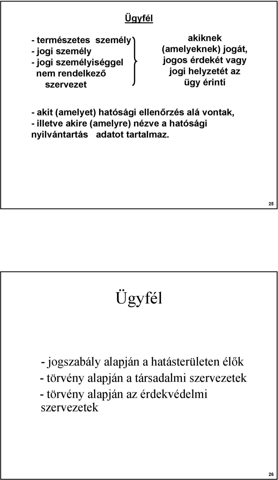 vontak, - illetve akire (amelyre) nézve a hatósági nyilvántartás adatot tartalmaz.