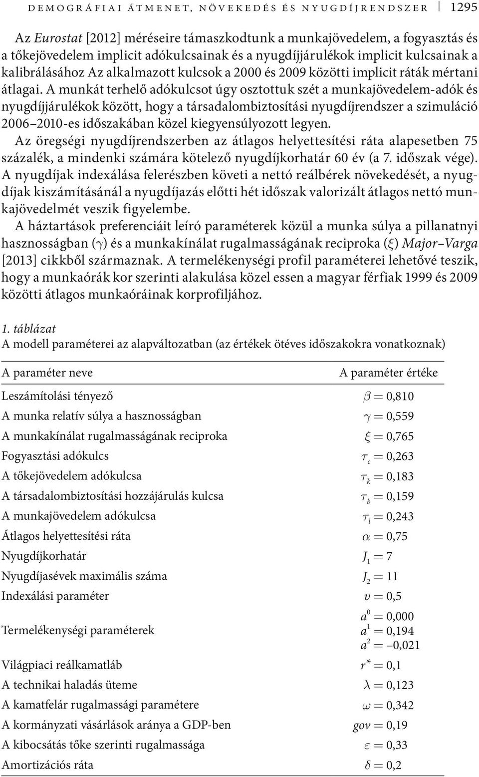 nyugdírendszer a szimuláció 2006 200-es időszakában közel kiegyensúlyozo legyen Az öregségi nyugdírendszerben az álagos helyeesíési ráa alapeseben 75 százalék a mindenki számára köelező nyugdíkorhaár