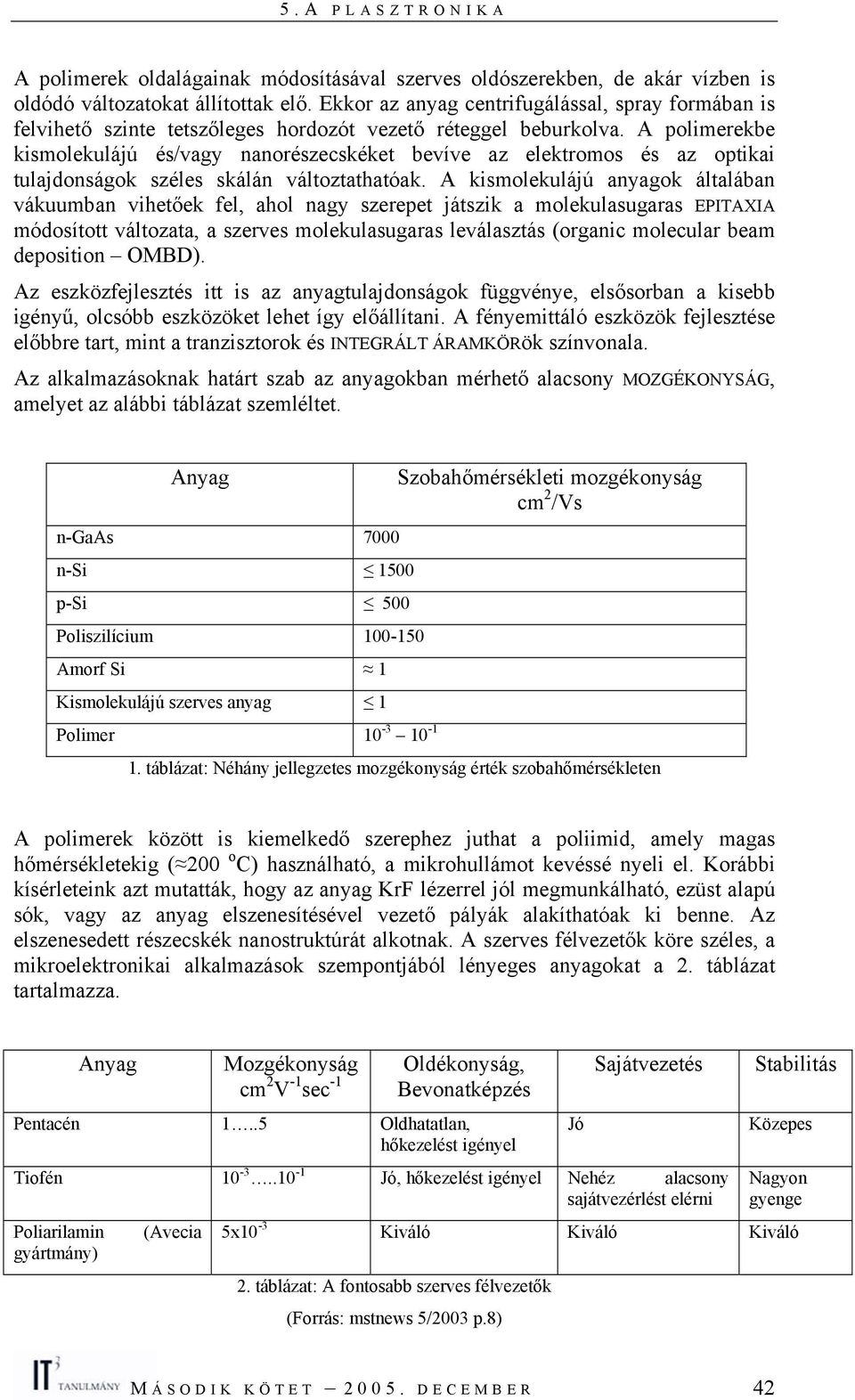 A polimerekbe kismolekulájú és/vagy nanorészecskéket bevíve az elektromos és az optikai tulajdonságok széles skálán változtathatóak.
