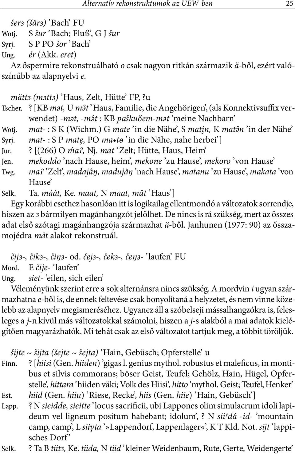 ? [KB mǩt, U m t Haus, Familie, die Angehörigen, (als Konnektivsuffix verwendet) mǩt, m t : KB paškuδem mǩt meine Nachbarn Wotj. mat : S K (Wichm.