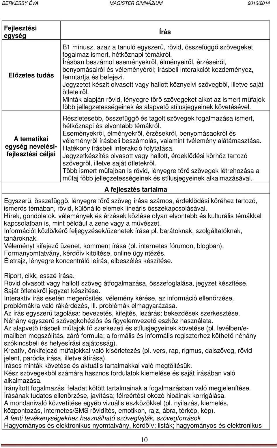 Jegyzetet készít olvasott vagy hallott köznyelvi szövegből, illetve saját ötleteiről.