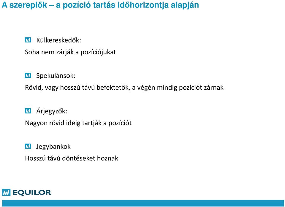 távú befektetők, a végén mindig pozíciót zárnak Árjegyzők: Nagyon