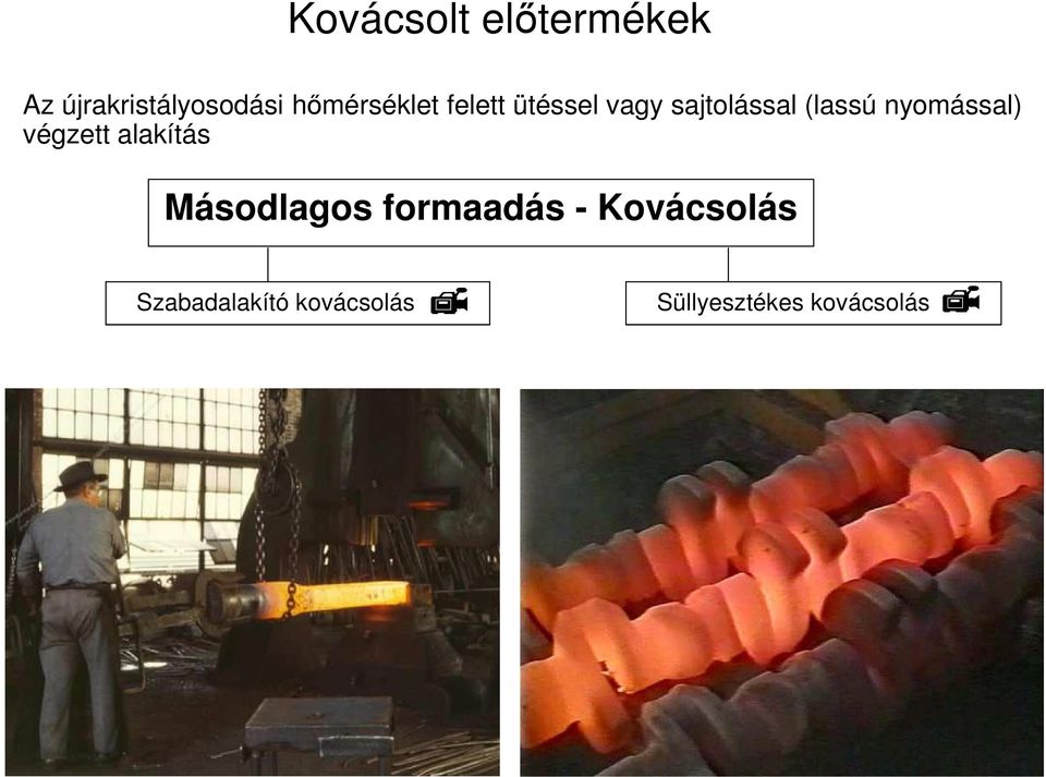 nyomással) végzett alakítás Másodlagos formaadás -
