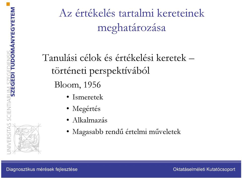 keretek történeti perspektívából Bloom, 1956