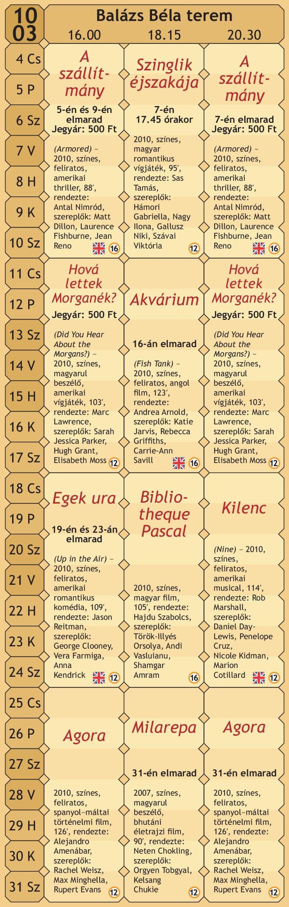 ) magyarul beszélõ, vígjáték, 103Î, rendezte: Marc Lawrence, Sarah Jessica Parker, Hugh Grant, Elisabeth Moss Szinglik éjszakája 7-én 17.