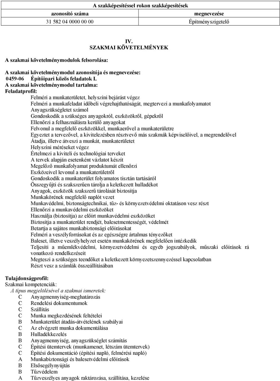 A szakmai követelménymodul tartalma: Feladatprofil: Felméri a munkaterületet, helyszíni bejárást végez Felméri a munkafeladat időbeli végrehajthatóságát, megtervezi a munkafolyamatot