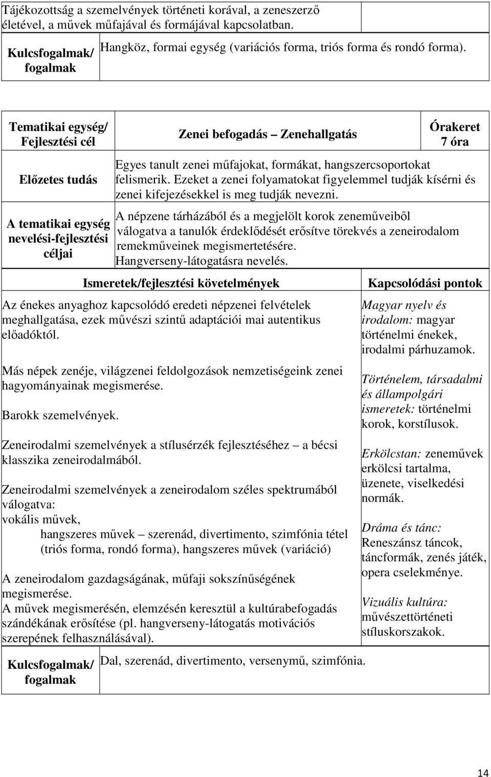 Ezeket a zenei folyamatokat figyelemmel tudják kísérni és zenei kifejezésekkel is meg tudják nevezni.