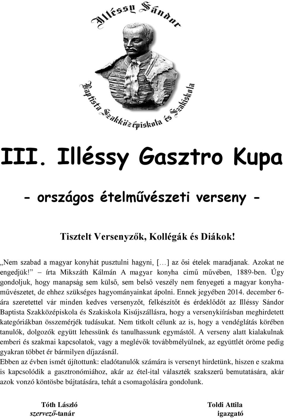 III. Illéssy Gasztro Kupa - PDF Ingyenes letöltés