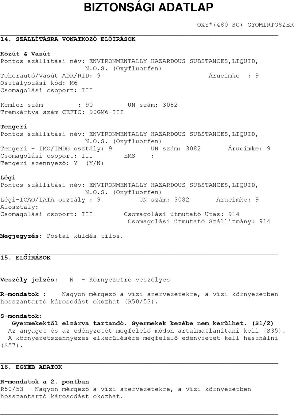 A VONATKOZÓ ELŐÍRÁSO
