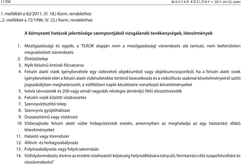 Felszín alatti vizek igénybevétele egy vízkivételi objektumból vagy objektumcsoportból, ha a felszín alatti vizek igénybevétele eléri a felszín alatti vízkészletekbe történõ beavatkozás és a