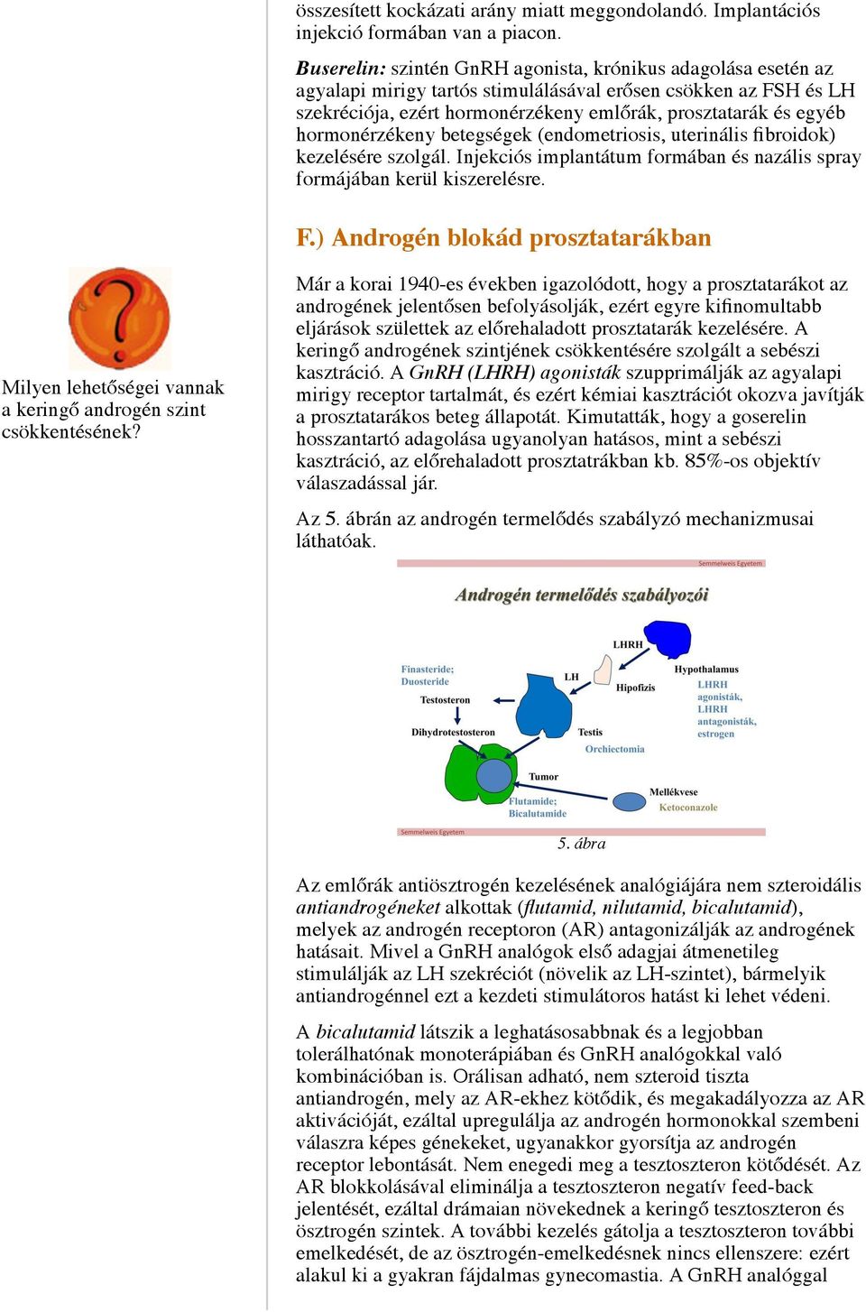 hormonérzékeny betegségek (endometriosis, uterinális fibroidok) kezelésére szolgál. Injekciós implantátum formában és nazális spray formájában kerül kiszerelésre. F.