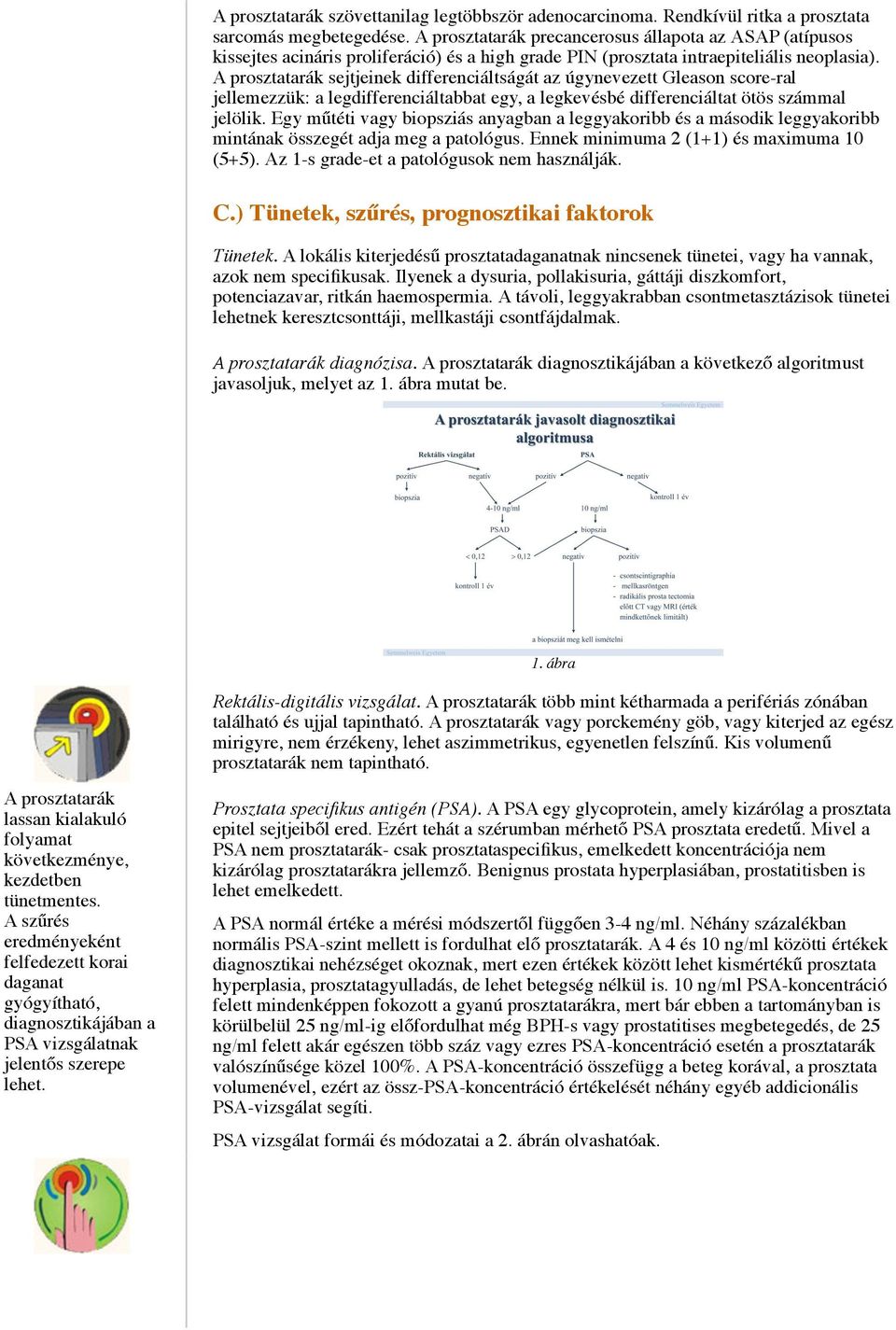 A prosztatarák sejtjeinek differenciáltságát az úgynevezett Gleason score-ral jellemezzük: a legdifferenciáltabbat egy, a legkevésbé differenciáltat ötös számmal jelölik.