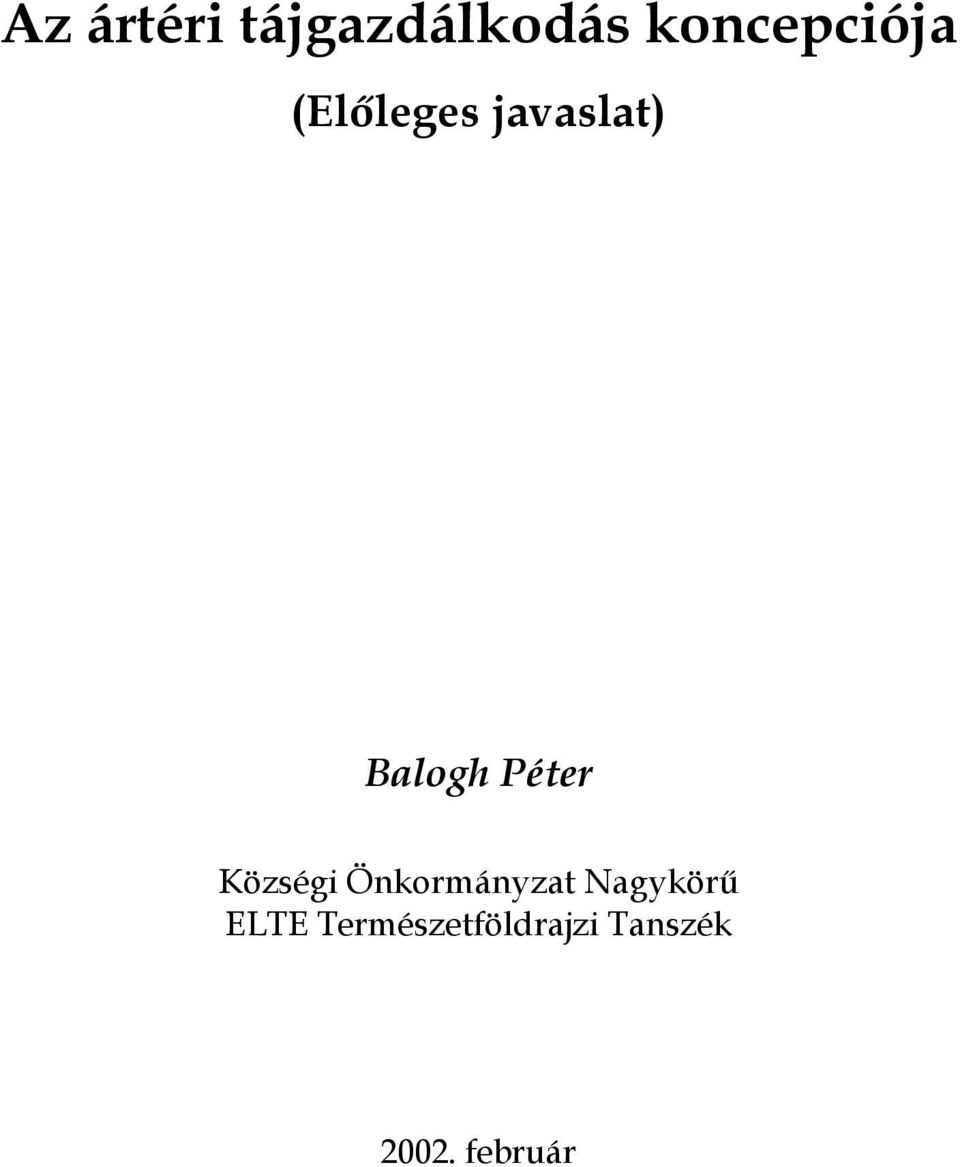 Községi Önkormányzat Nagykörű ELTE
