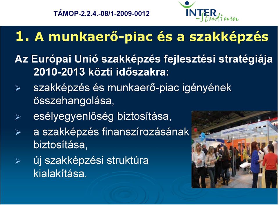 stratégiája 2010-2013 közti időszakra: szakképzés és munkaerő-piac igényének