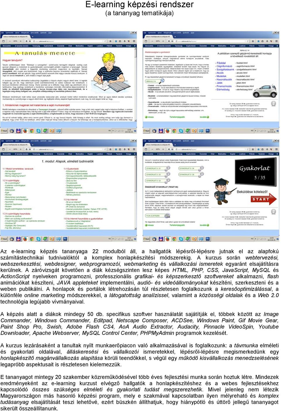E-learning képzési rendszer (a tananyag tematikája) - PDF Free Download