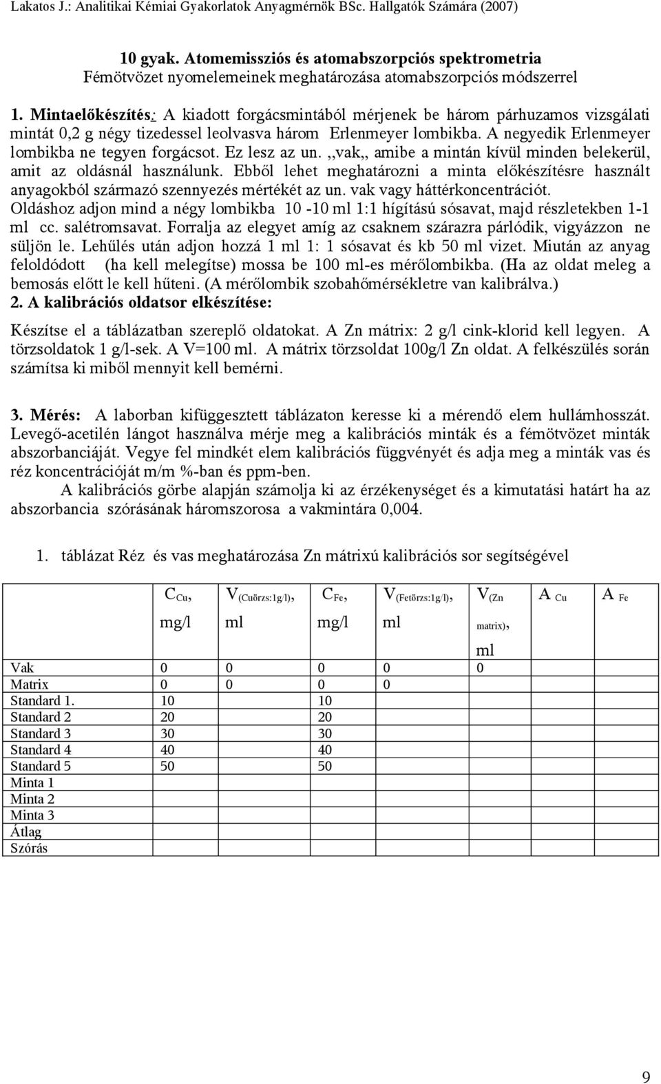 A negyedik Erlenmeyer lombikba ne tegyen forgácsot. Ez lesz az un.,,vak,, amibe a mintán kívül minden belekerül, amit az oldásnál használunk.