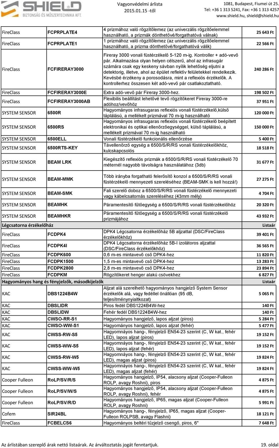 Alkalmazása olyan helyen célszerű, ahol az infrasugár számára csak egy keskeny sávban nyílik lehetőség eljutni a detektorig, illetve, ahol az épület reflektív felületekkel rendelkezik.