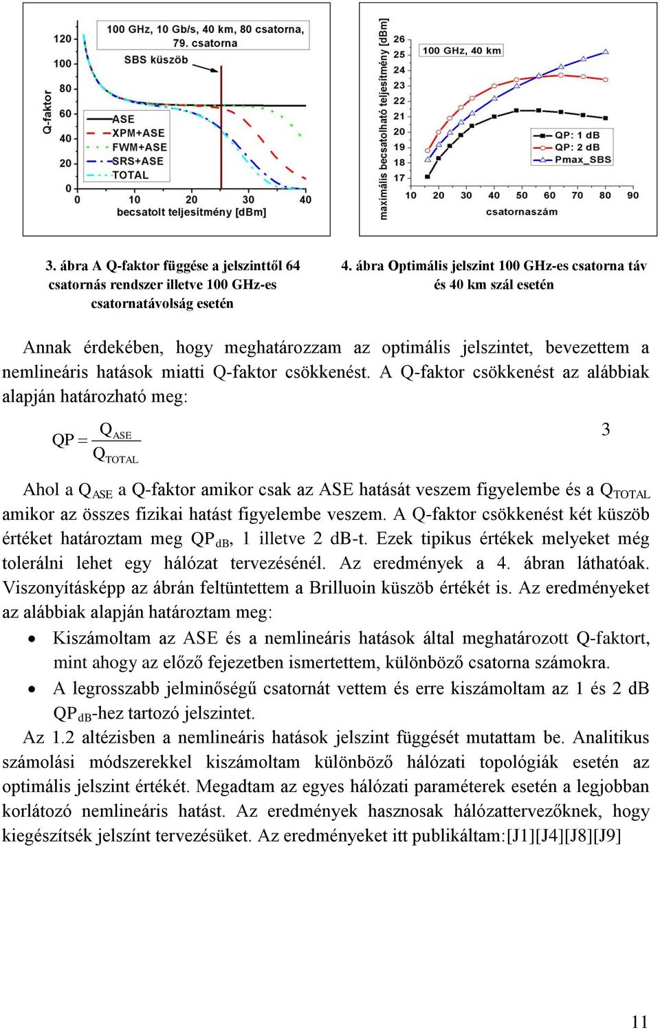 A Q-faktor csökkenést az alábbiak alapján határozható meg: Q QP Q ASE TOTAL 3 Ahol a Q ASE a Q-faktor amikor csak az ASE hatását veszem figyelembe és a Q TOTAL amikor az összes fizikai hatást