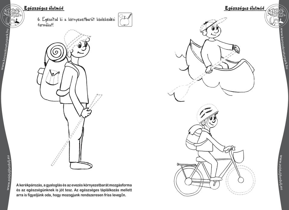 A kerékpározás, a gyaloglás és az evezés környezetbarát mozgásforma és az