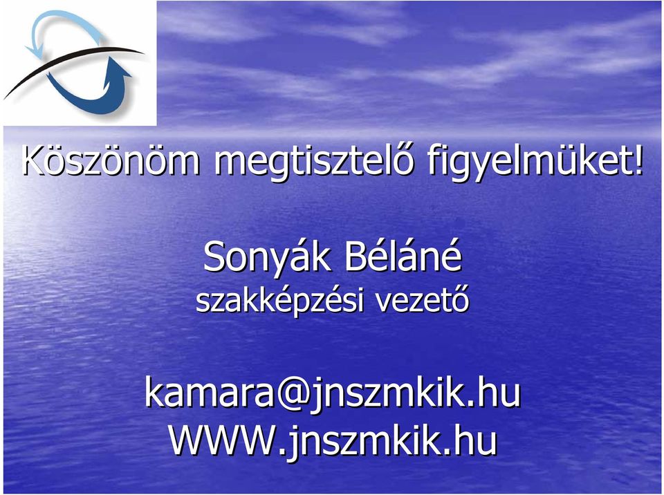 Sonyák Béláné szakképz