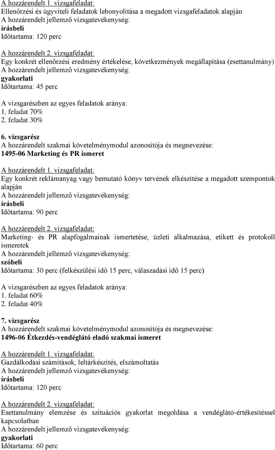 vizsgarész 1495-06 Marketing és PR ismeret Egy konkrét reklámanyag vagy bemutató könyv tervének elkészítése a megadott szempontok alapján Időtartama: 90 perc Marketing- és PR