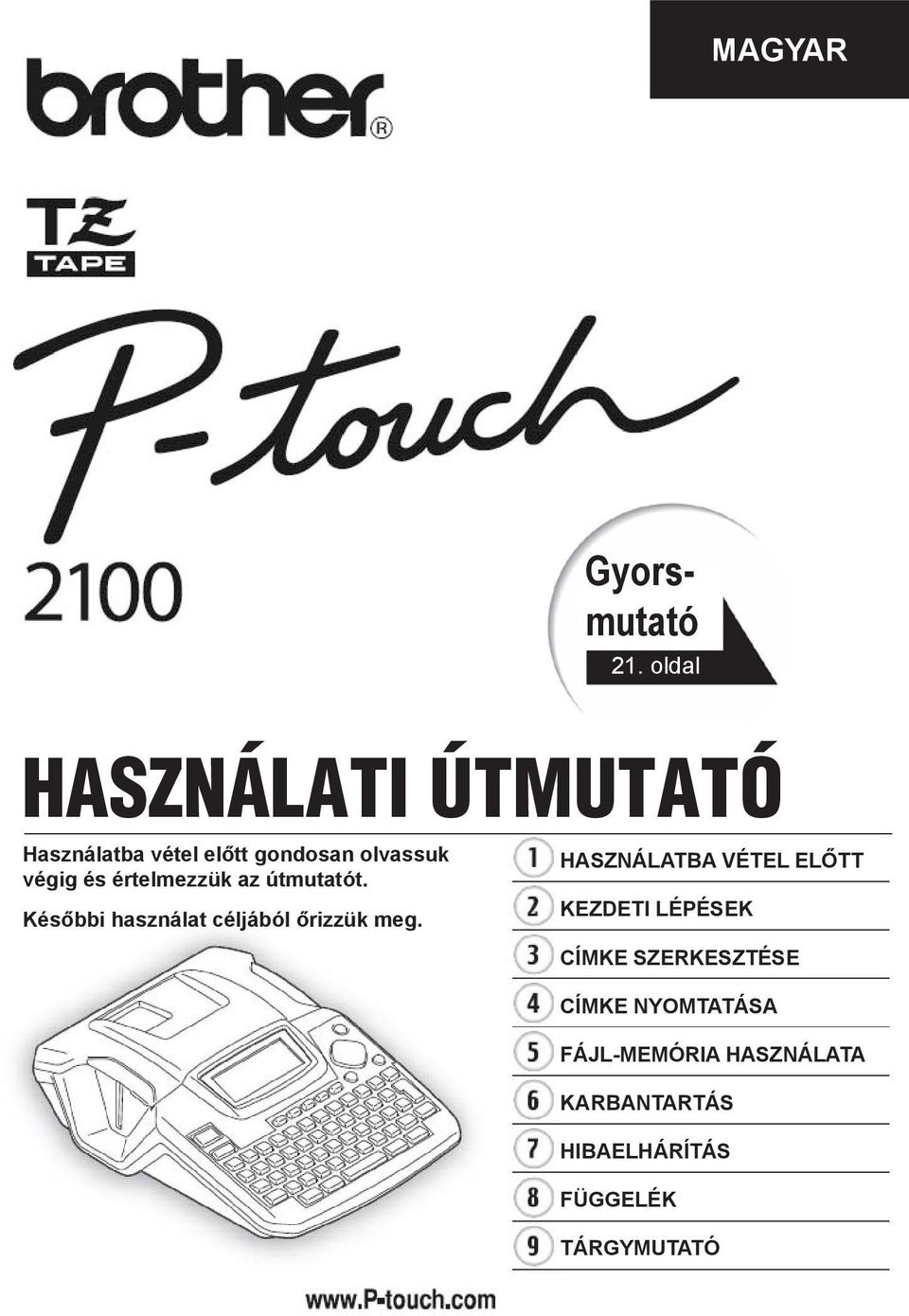 értelmezzük az útmutatót. Későbbi használat céljából őrizzük meg.