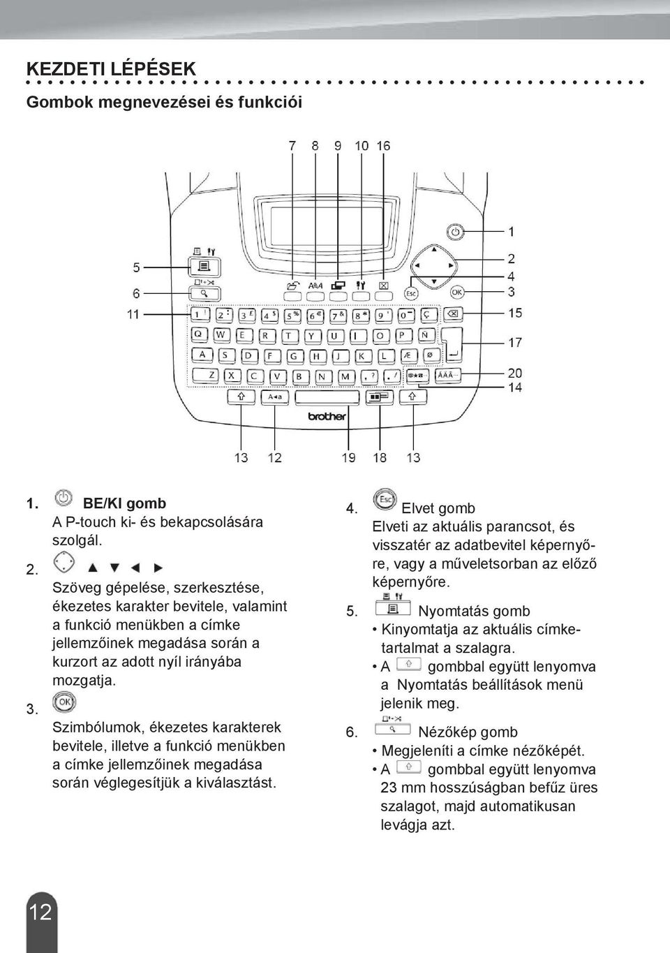 Szimbólumok, ékezetes karakterek bevitele, illetve a funkció menükben a címke jellemzőinek megadása során véglegesítjük a kiválasztást. 4.