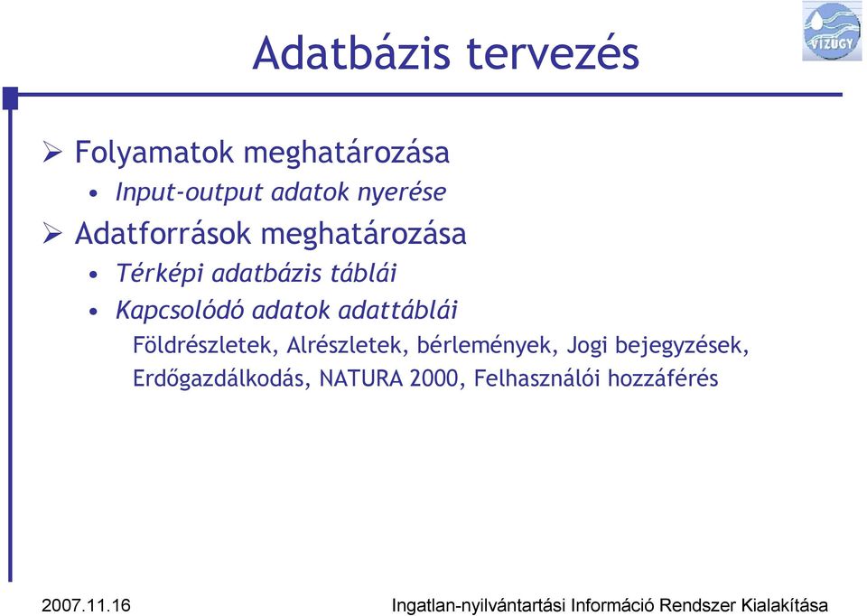 Kapcsolódó adatok adattáblái Földrészletek, Alrészletek,