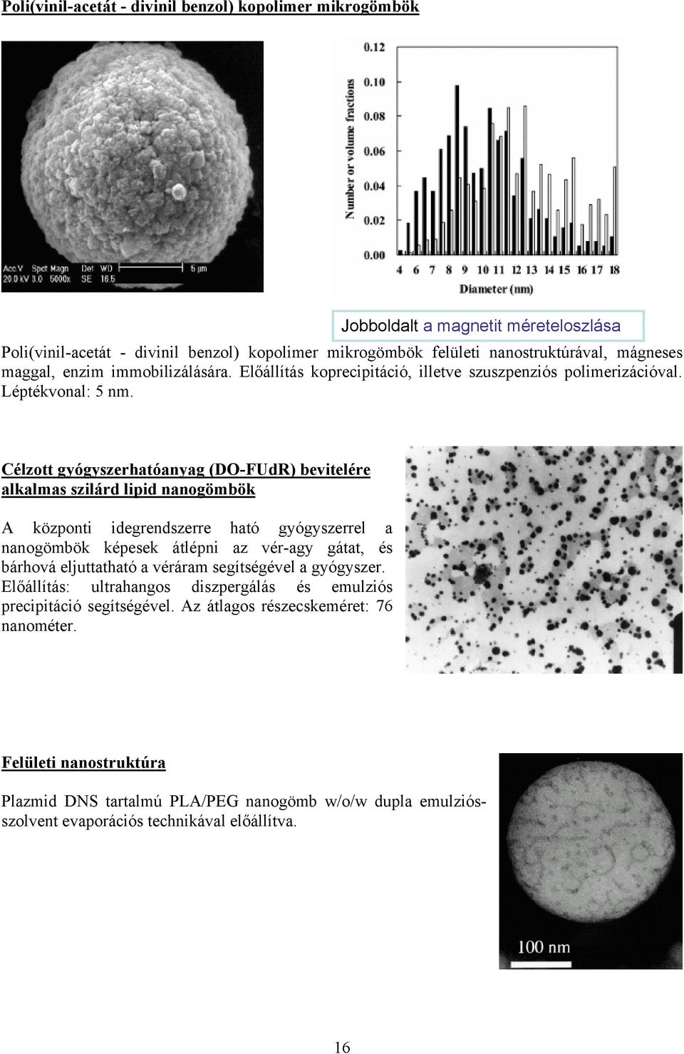 Célzott gyógyszerhatóanyag (DO-FUdR) bevitelére alkalmas szilárd lipid nanogömbök A központi idegrendszerre ható gyógyszerrel a nanogömbök képesek átlépni az vér-agy gátat, és bárhová