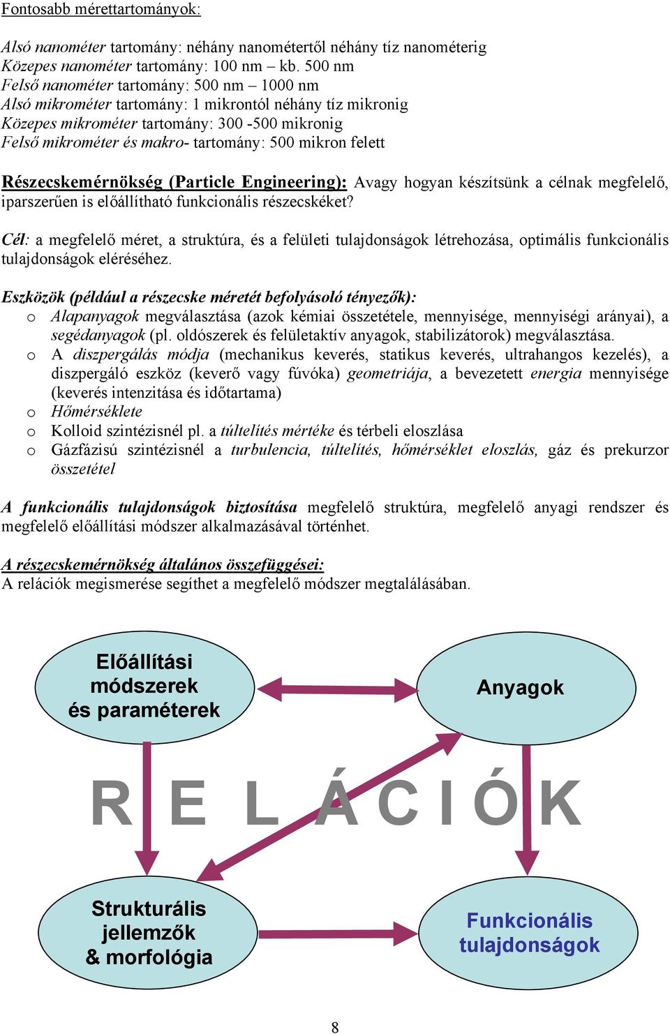 mikron felett Részecskemérnökség (Particle Engineering): Avagy hogyan készítsünk a célnak megfelelő, iparszerűen is előállítható funkcionális részecskéket?