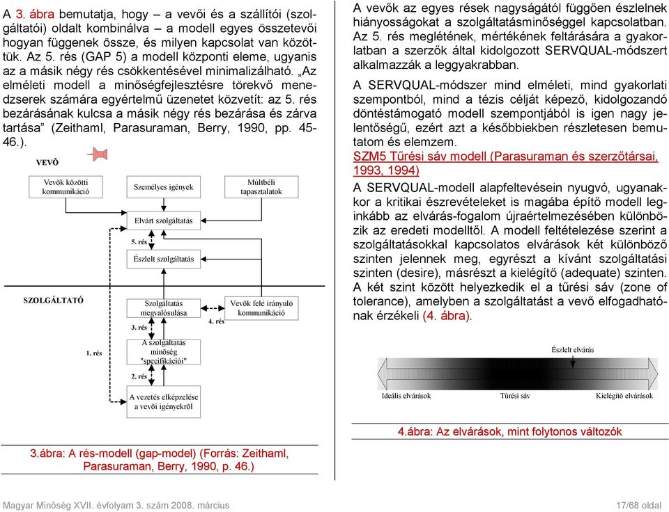 Az elméleti modell a minőségfejlesztésre törekvő menedzserek számára egyértelmű üzenetet közvetít: az 5.