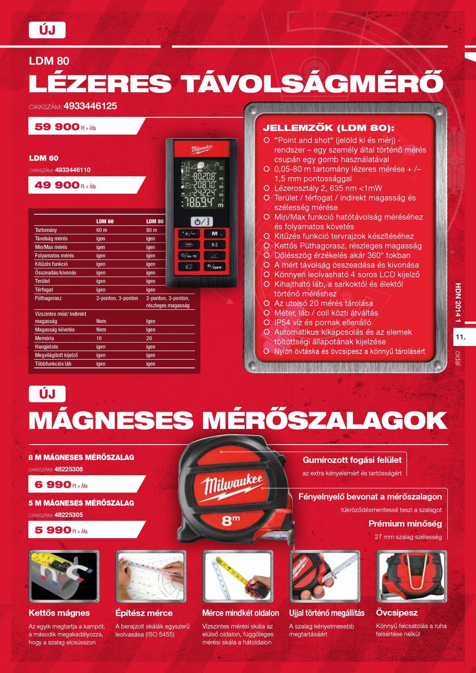 Igen Magasság követés Nem Igen Memória 10 20 Hangjelzés igen igen Megvilágított kijelző igen igen Többfunkciós láb igen igen (LDM 80): { Point and shot (jelöld ki és mérj) rendszer egy személy által
