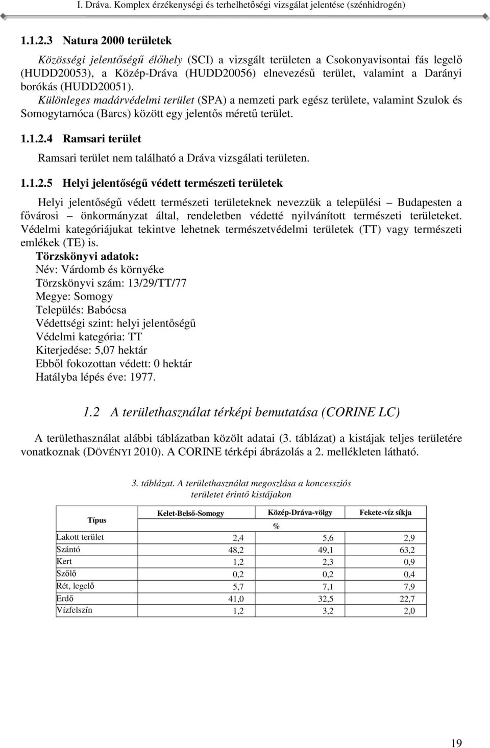 található a Dráva vizsgálati területen 1125 Helyi jelentőségű védett természeti területek Helyi jelentőségű védett természeti területeknek nevezzük a települési Budapesten a fővárosi önkormányzat