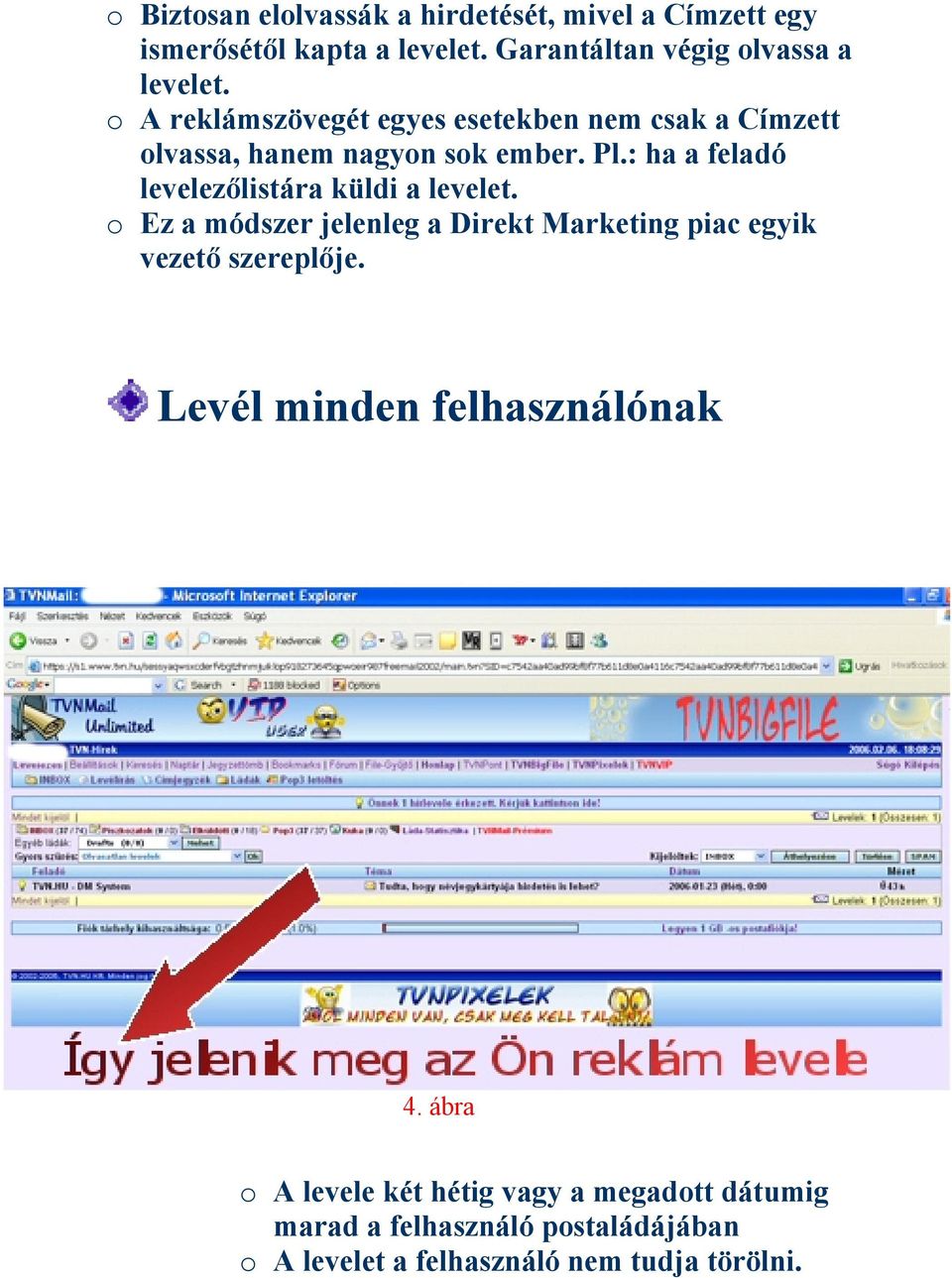 : ha a feladó levelezőlistára küldi a levelet. o Ez a módszer jelenleg a Direkt Marketing piac egyik vezető szereplője.