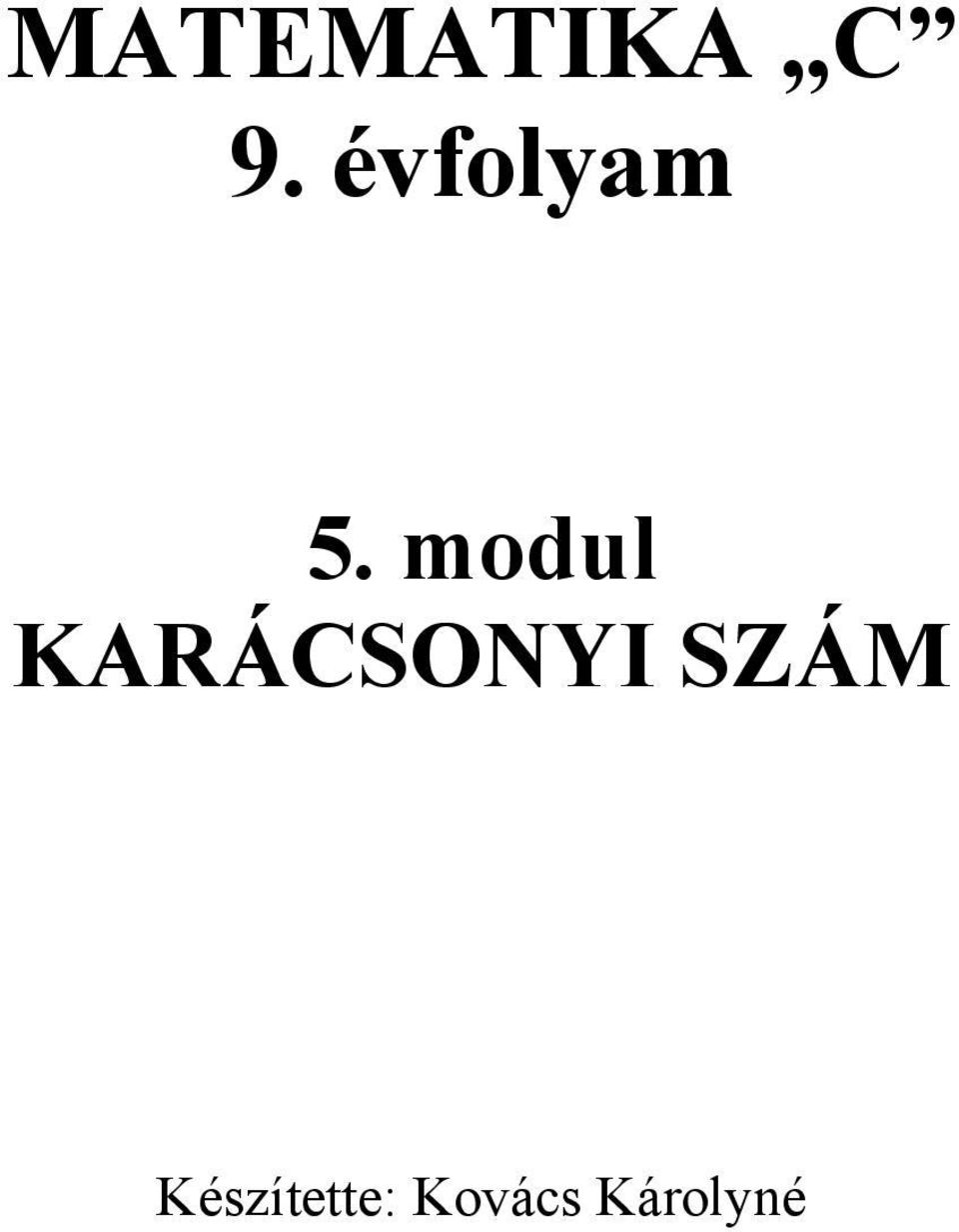 modul KARÁCSONYI