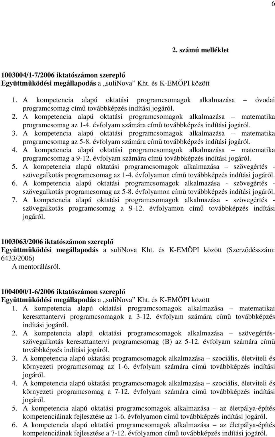 A kompetencia alapú oktatási programcsomagok alkalmazása matematika programcsomag az 5-8. évfolyam számára címő továbbképzés indítási 4.