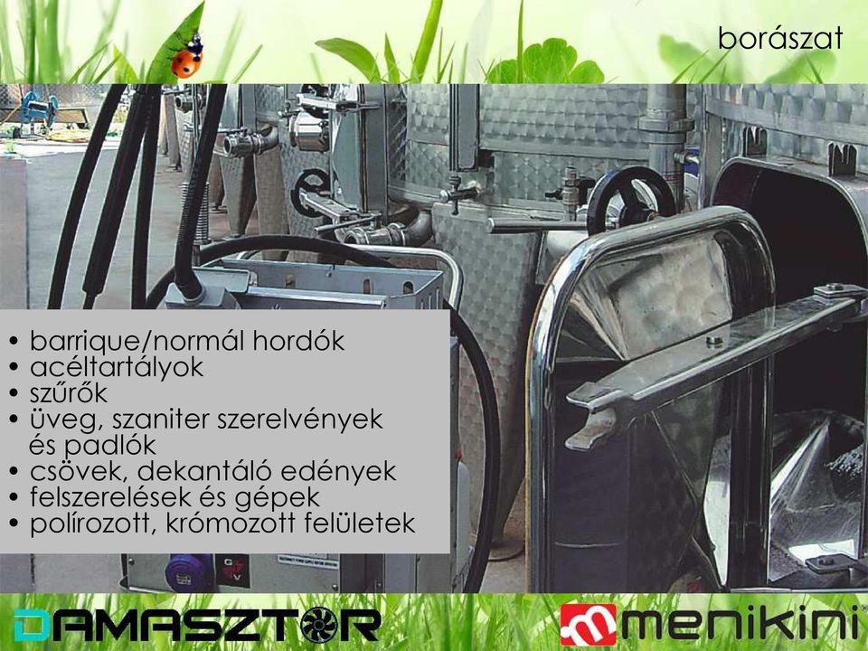 csövek, dekantáló edények felszerelések és