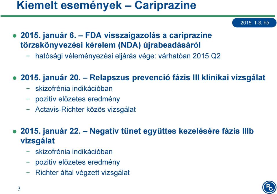 várhatóan 2015 Q2 2015. január 20.