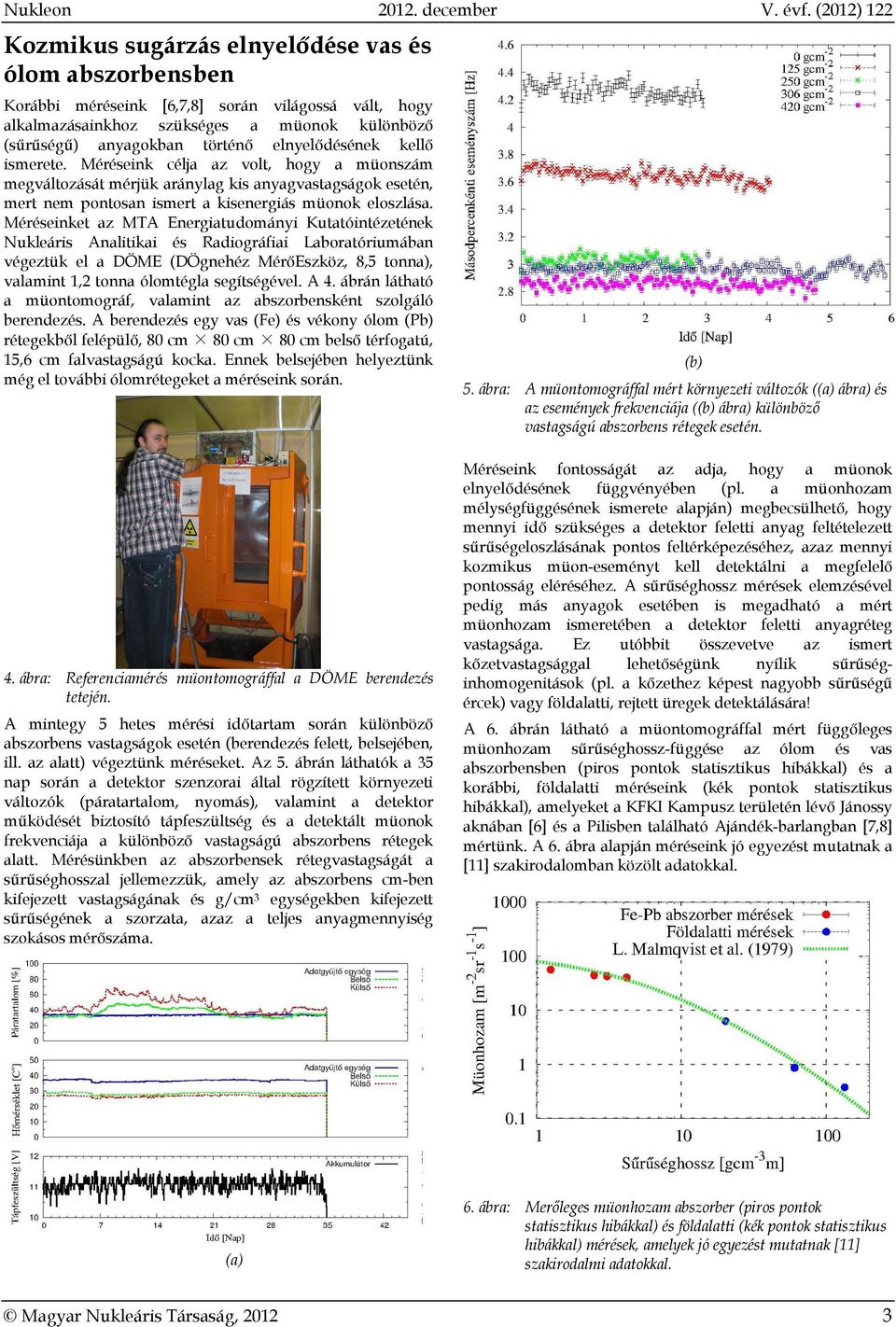 Méréseinket az MTA Energiatudományi Kutatóintézetének Nukleáris Analitikai és Radiográfiai Laboratóriumában végeztük el a DÖME (DÖgnehéz MérőEszköz, 8,5 tonna), valamint 1,2 tonna ólomtégla