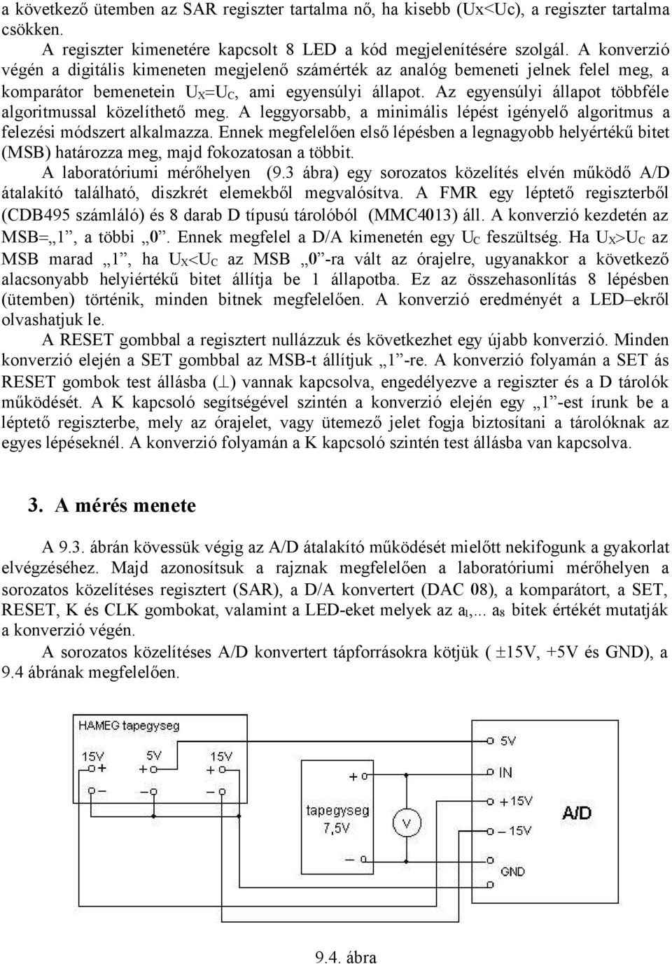 Az egyensúlyi állapot többféle algoritmussal közelíthető meg. A leggyorsabb, a minimális lépést igényelő algoritmus a felezési módszert alkalmazza.