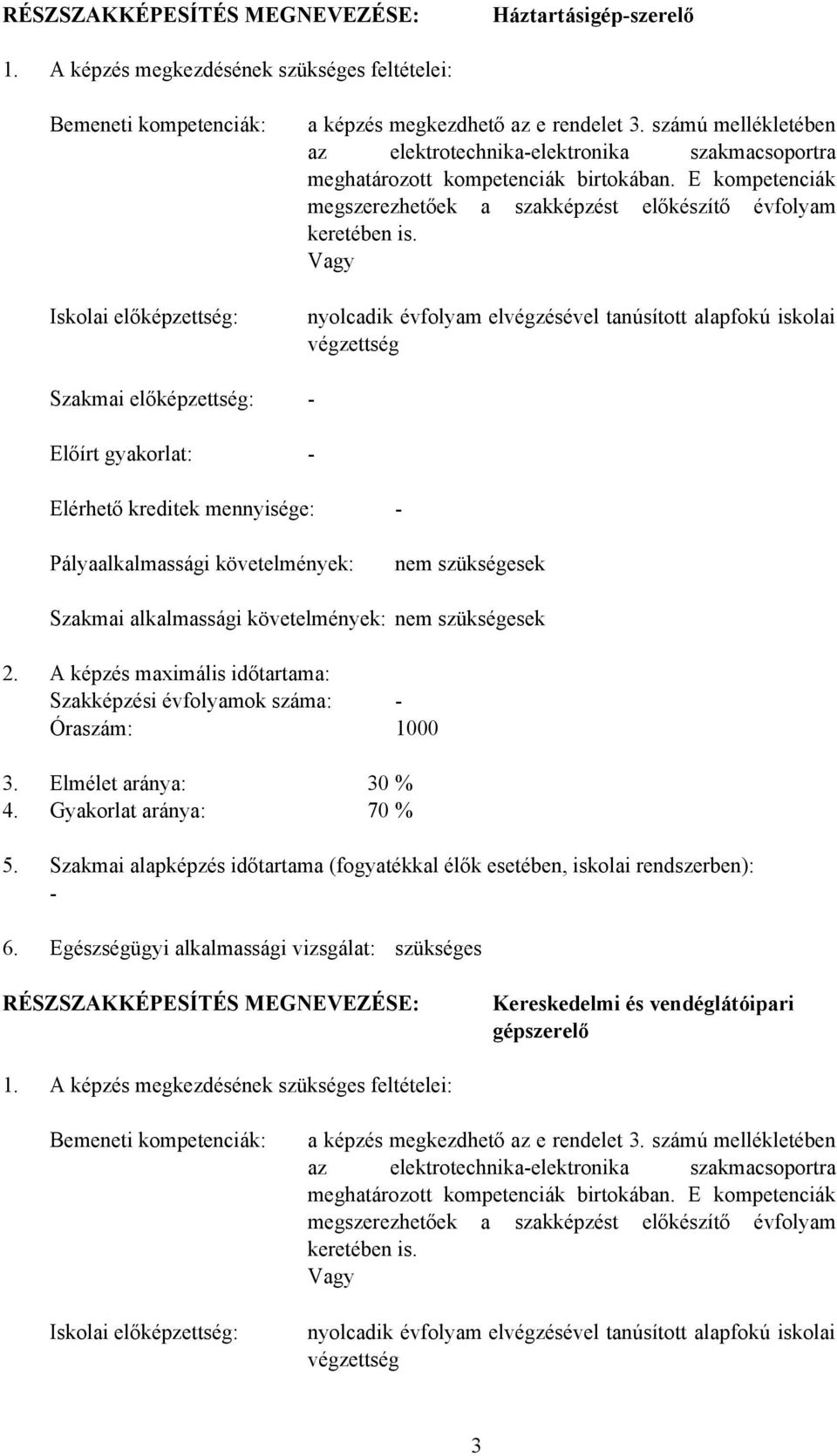 számú mellékletében az elektrotechnika-elektronika szakmacsoportra meghatározott kompetenciák birtokában. E kompetenciák megszerezhetőek a szakképzést előkészítő évfolyam keretében is.