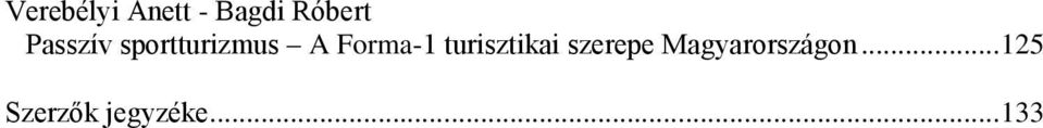 turisztikai szerepe