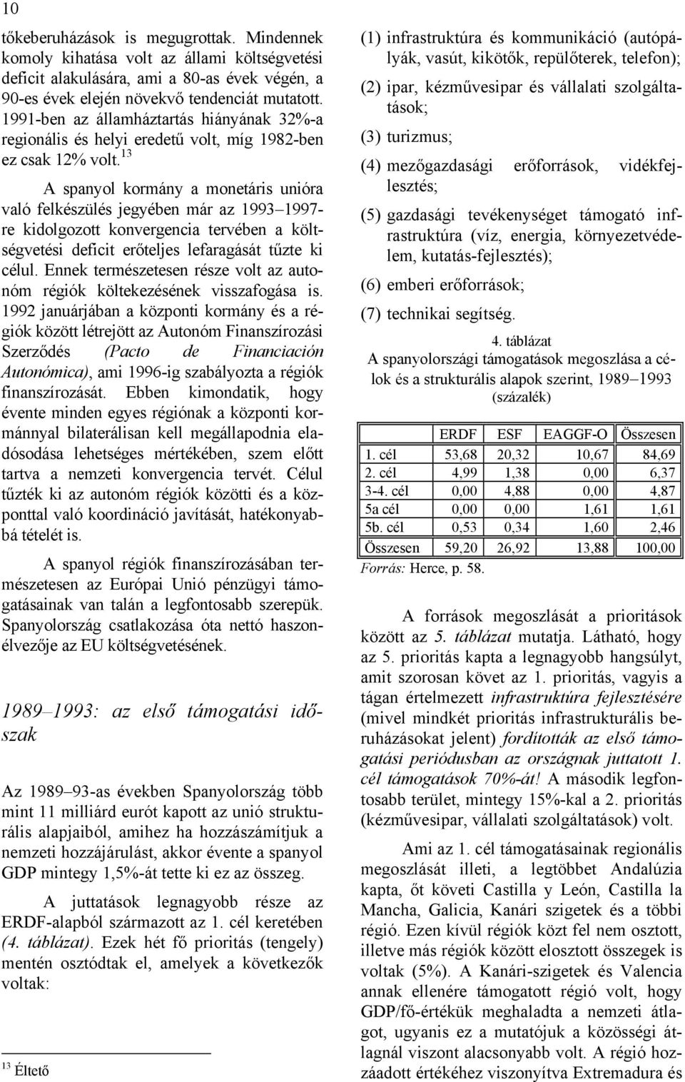 13 A spanyol kormány a monetáris unióra való felkészülés jegyében már az 1993 1997- re kidolgozott konvergencia tervében a költségvetési deficit erőteljes lefaragását tűzte ki célul.