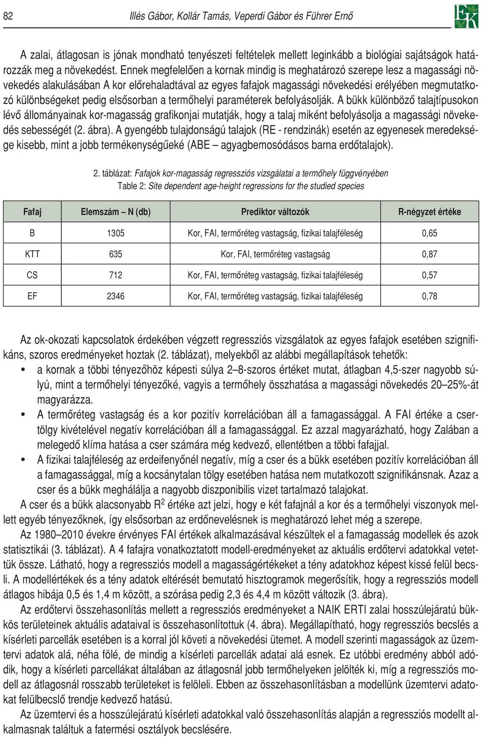 elsôsorban a termôhelyi paraméterek befolyásolják.