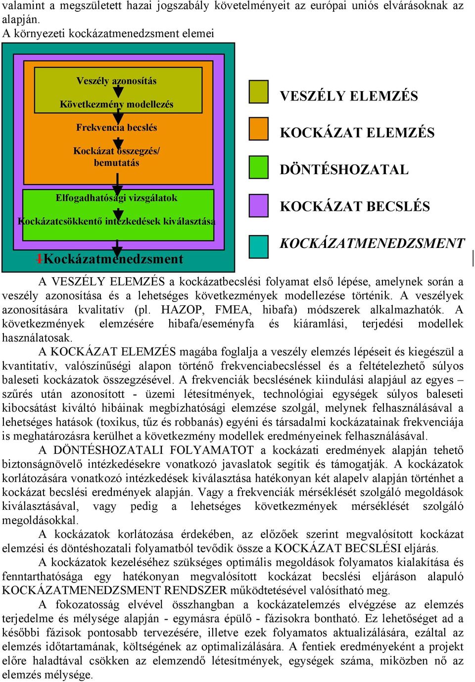 vizsgálatok Kockázatcsökkentő intézkedések kiválasztása 1Kockázatmenedzsment KOCKÁZAT BECSLÉS KOCKÁZATMENEDZSMENT A VESZÉLY ELEMZÉS a kockázatbecslési folyamat első lépése, amelynek során a veszély