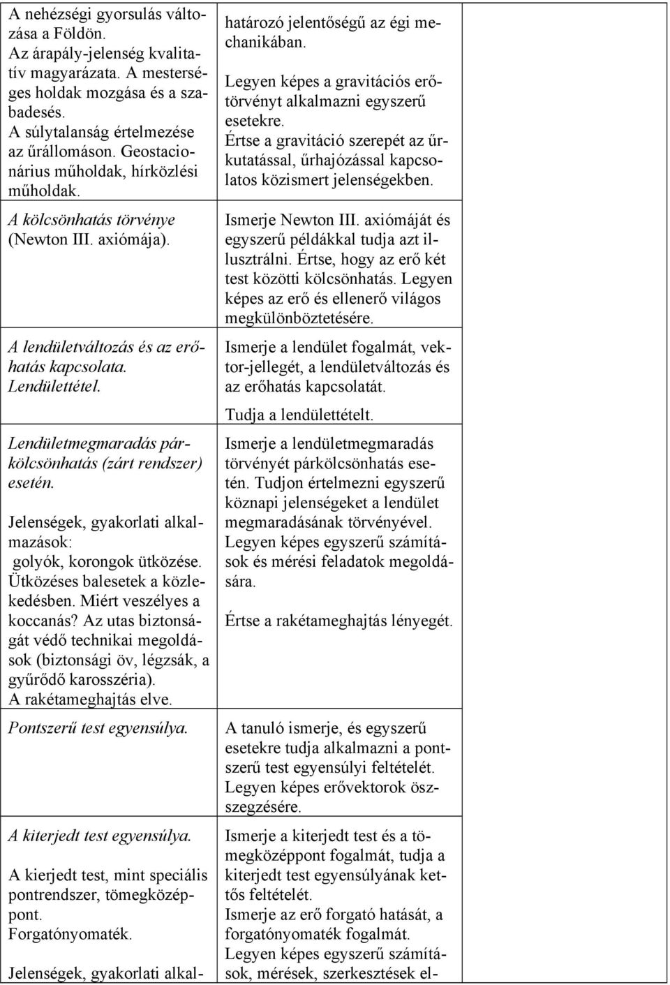 Lendületmegmaradás párkölcsönhatás (zárt rendszer) esetén. Jelenségek, gyakorlati alkalmazások: golyók, korongok ütközése. Ütközéses balesetek a közlekedésben. Miért veszélyes a koccanás?