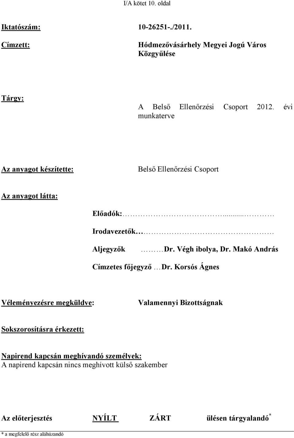 Makó András Címzetes főjegyző Dr.