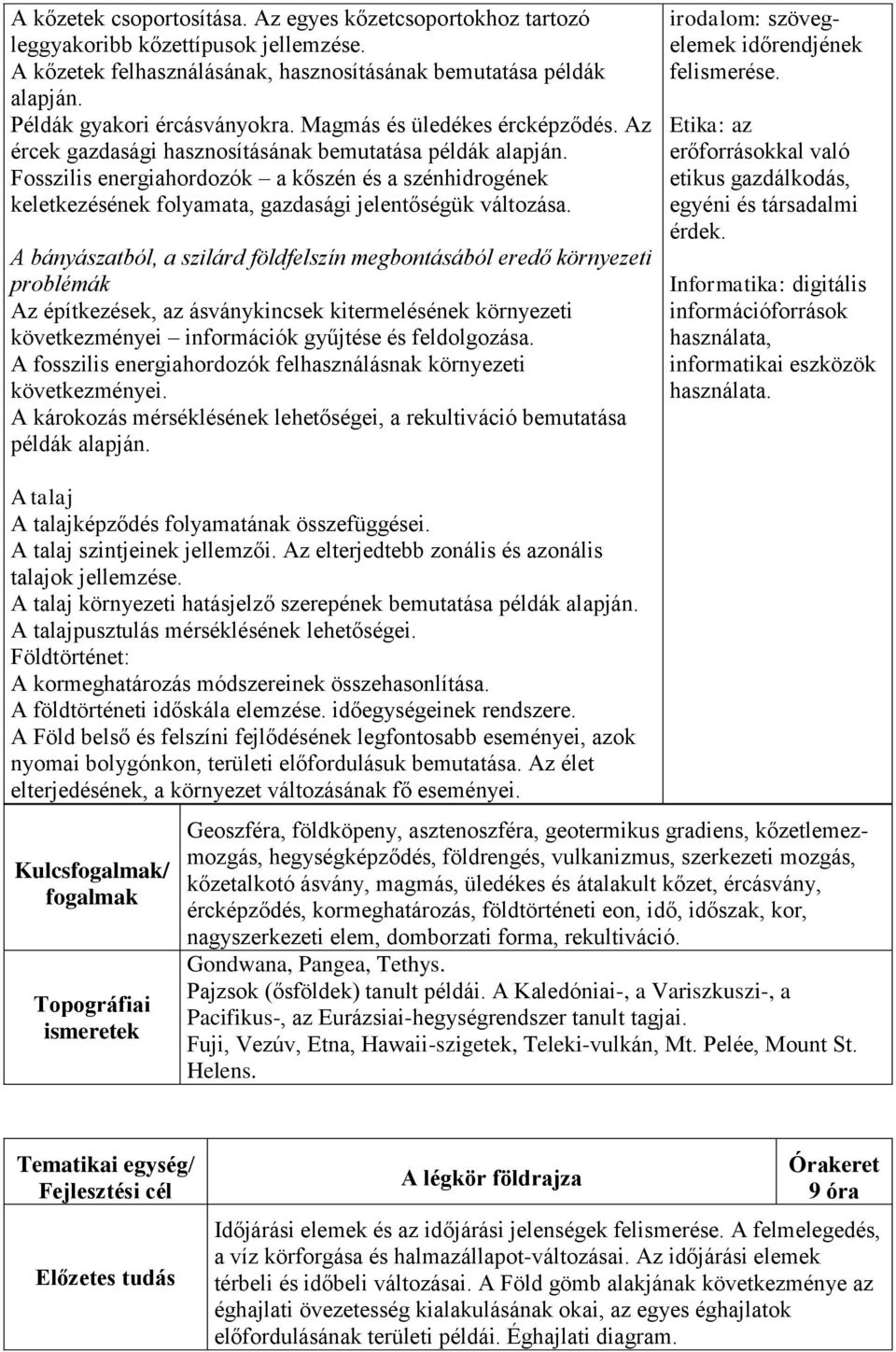 Fosszilis energiahordozók a kőszén és a szénhidrogének keletkezésének folyamata, gazdasági jelentőségük változása.