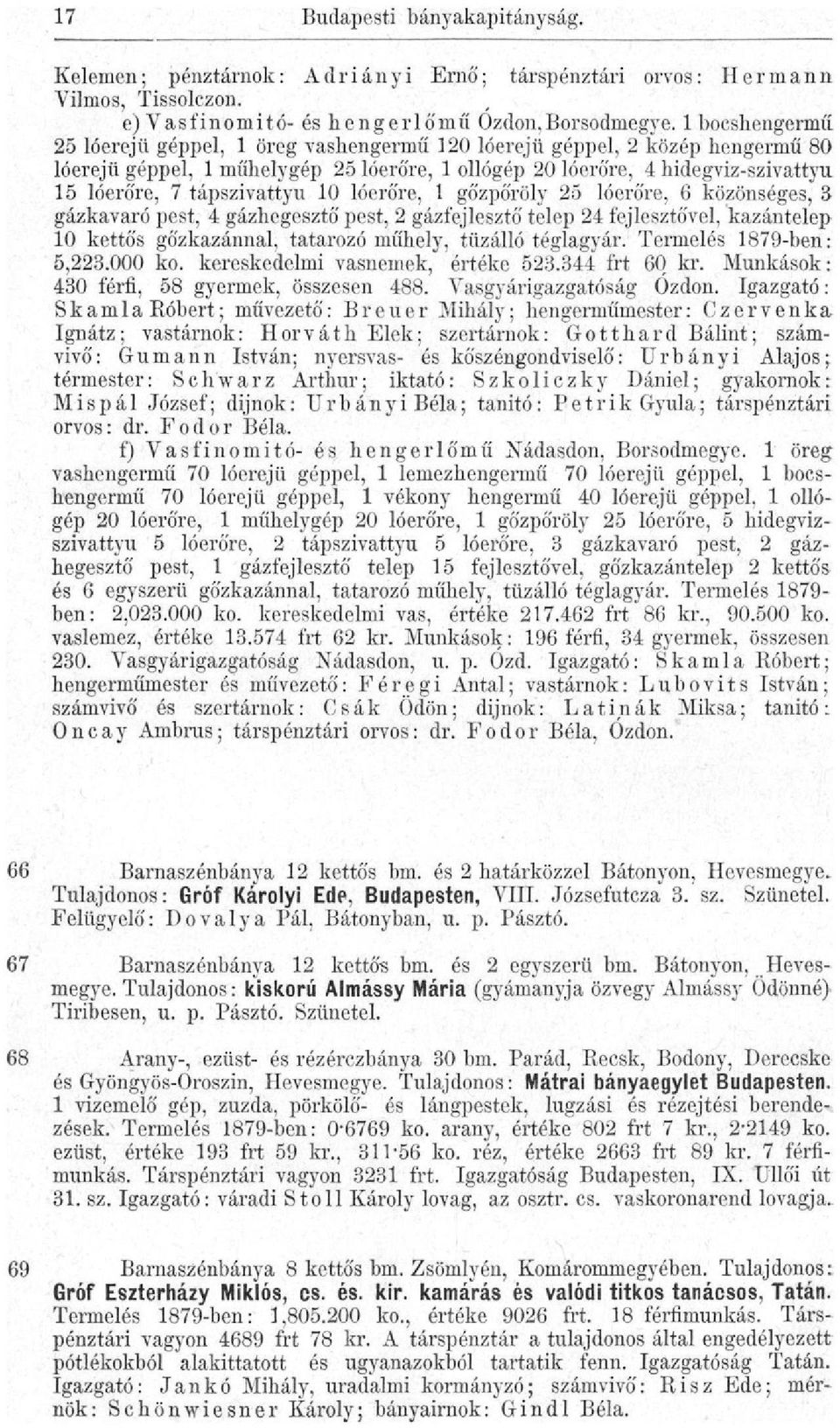 tápszivattyú 10 lóerőre, 1 gőzpőröly 25 lóerőre, 6 közönséges, 3 gázkavaró pest, 4 gázhegesztő pest, 2 gázfejlesztő telep 24 fejlesztővel, kazántelep 10 kettős gőzkazánnal, tatarozó műhely, tűzálló
