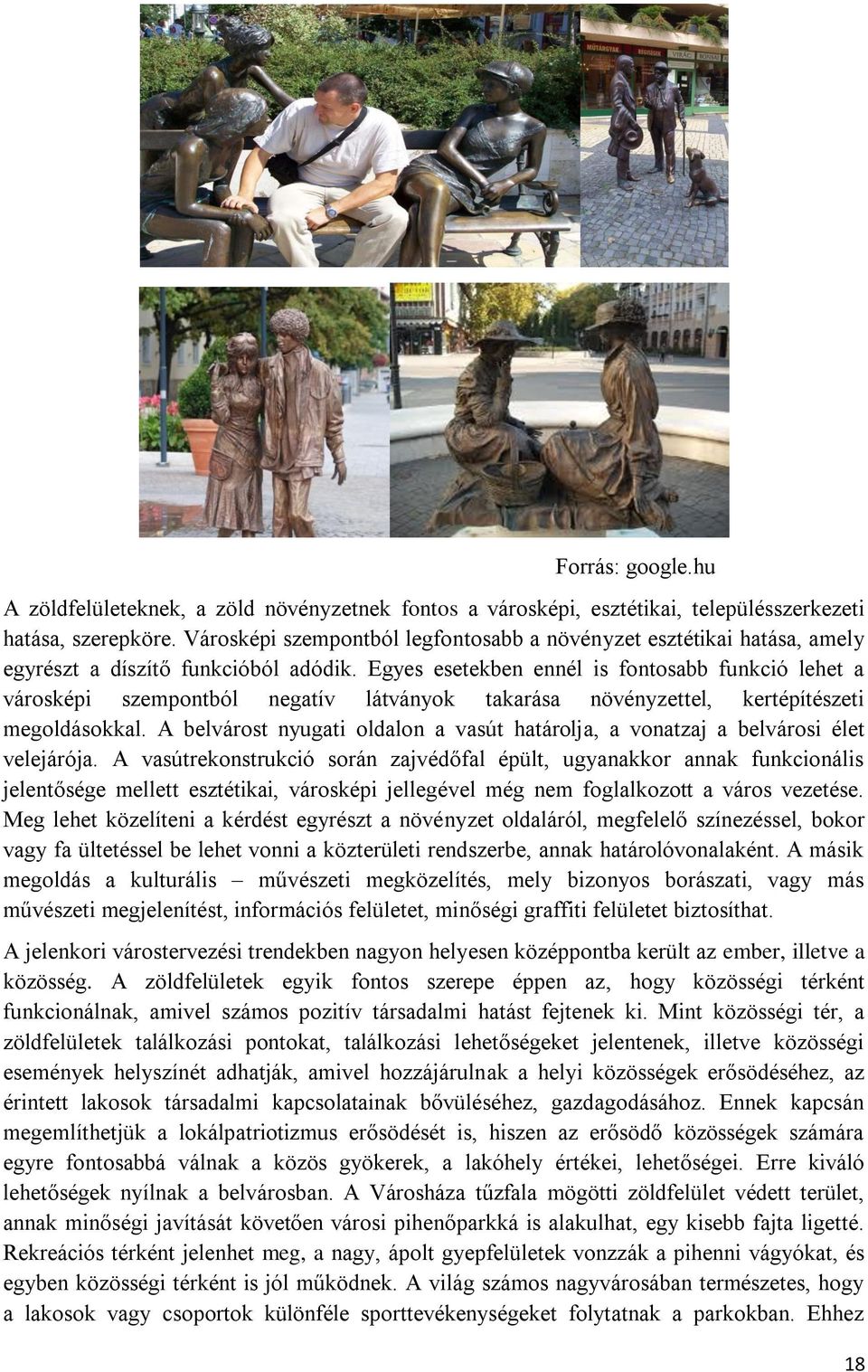 Egyes esetekben ennél is fontosabb funkció lehet a városképi szempontból negatív látványok takarása növényzettel, kertépítészeti megoldásokkal.